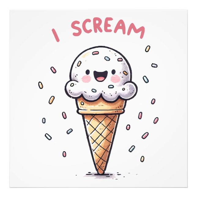 Foto Cone de Sorvete I Scream com Confeitos (Frente)