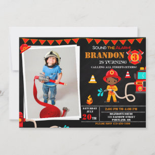 Foto Convite de aniversário do Firefighter Fireca