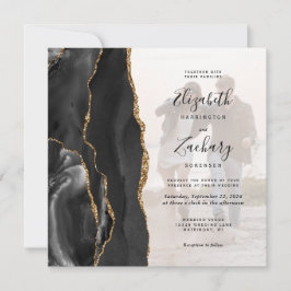 Foto: Convite de Casamento Dourado ao Agate Square