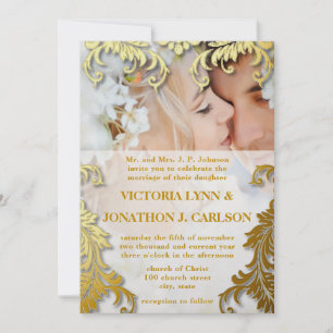 Foto: Convite para Casamento de Sujidade Dourada e