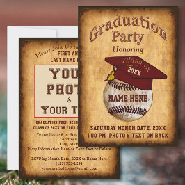 Foto: Convite para Graduação de Baseball em Texto