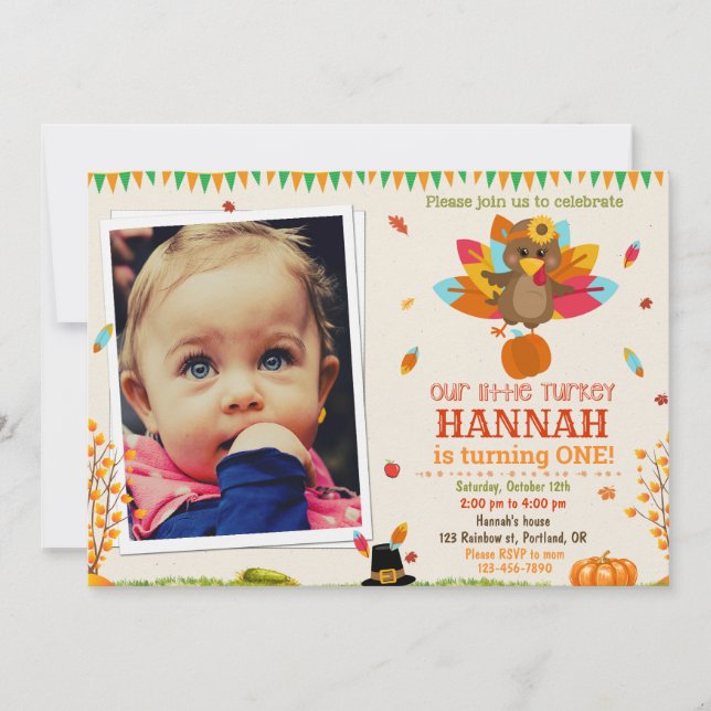 Foto: convite para o aniversário da Turquia Convit (Frente)