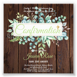 Foto Convites de Confirmação Eucalyptus Greenery Budge