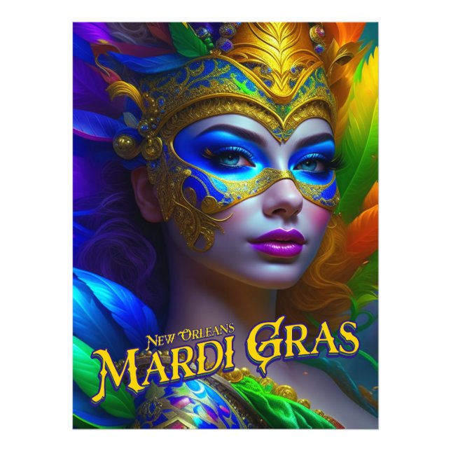 Foto Convites para Poster do Mardi Gras (Frente)