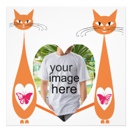 Foto Coração de Amor de Cat Editável - Design de texto 