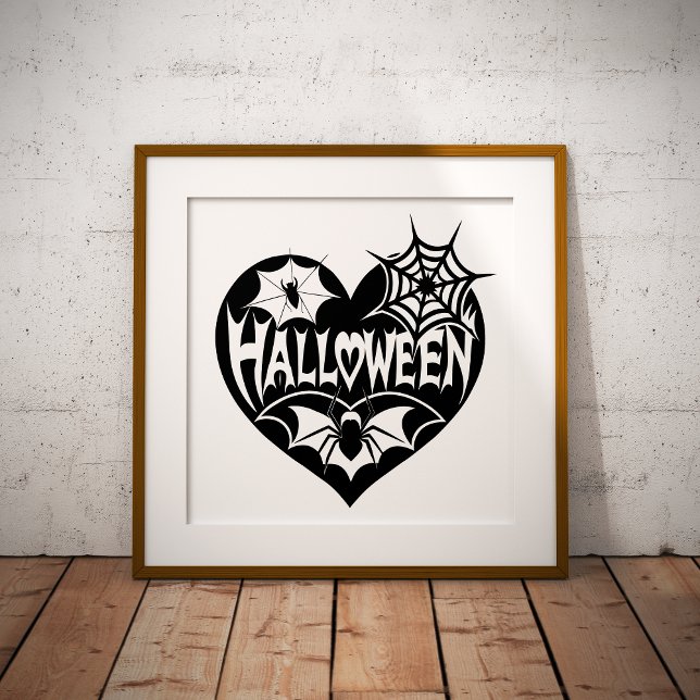 Foto Coração de Halloween, Forma de Coração Preto, Teia (Criador carregado)