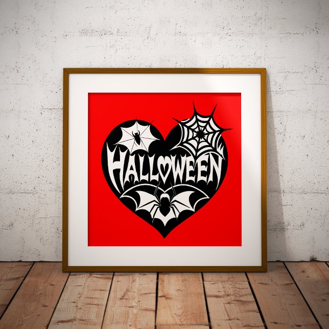 Foto Coração de Halloween, Forma de Coração Preto, Teia (Criador carregado)