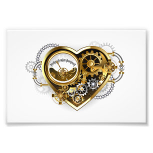 Foto Coração Steampunk com Manômetro