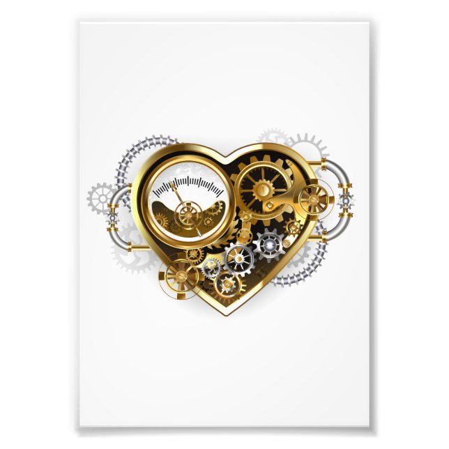 Foto Coração Steampunk com Manômetro (Frente)