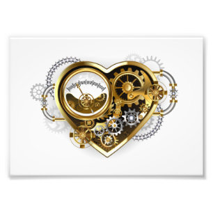 Foto Coração Steampunk com Manômetro