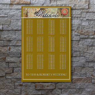 Foto Coral Reef Haeckel Vintage Olive Seating Chart 