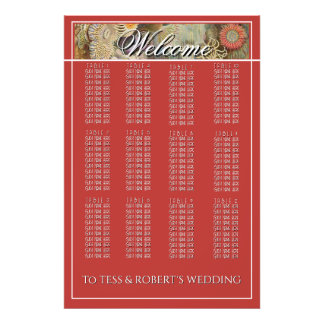 Foto Coral Reef Haeckel Vintage Red Seating Chart 