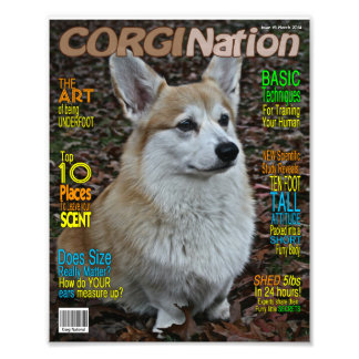 Foto Corgi Nation Magazine (Impressão personalizável)