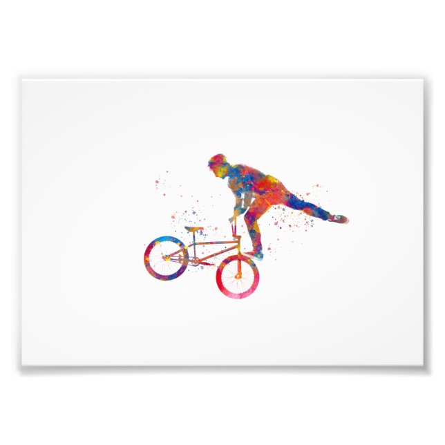 Foto corrida de bicicleta bmx aquarela (Frente)