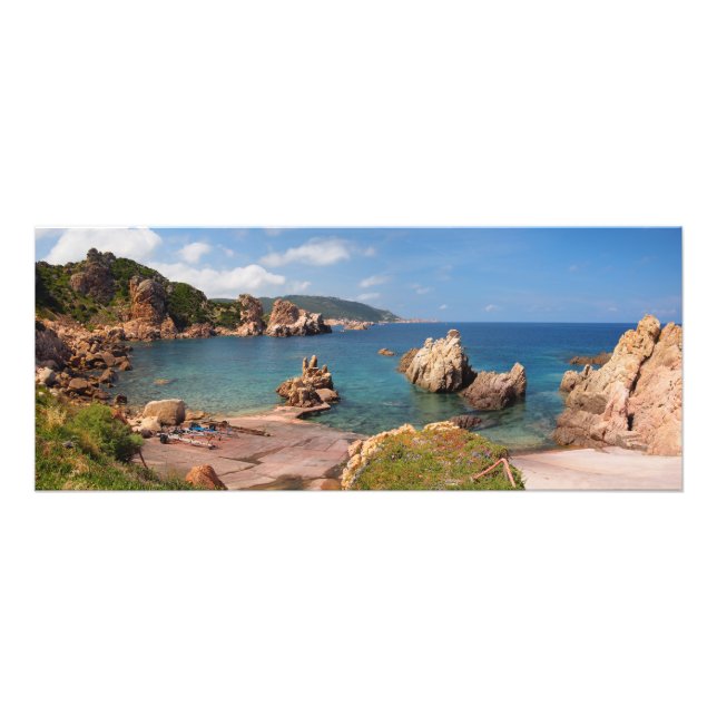 Foto Costa rochosa vermelha da impressão da Sardenha (Frente)