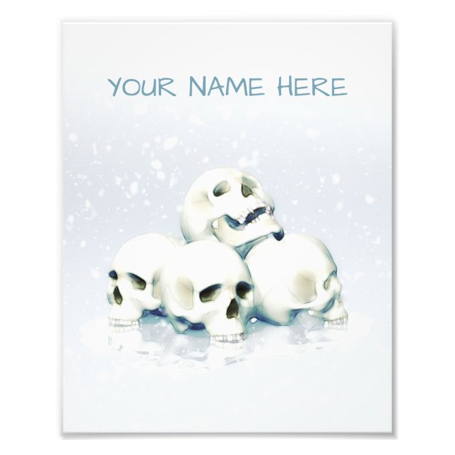 Foto Crânios na neve. Personalizado (Frente)