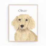 Foto Cream Dachshund Art De Longa Duração<br><div class="desc">Eu estou apaixonado por esta ilustração bizarra e detalhada de aquarela de um cão de galinha com creme longo e cabeludo! Personalize essas impressões de arte com seu nome ou monograma para complementar sua decoração e alterar fontes selecionando a opção "editar usando a ferramenta design" na personalização. Compre o resto...</div>
