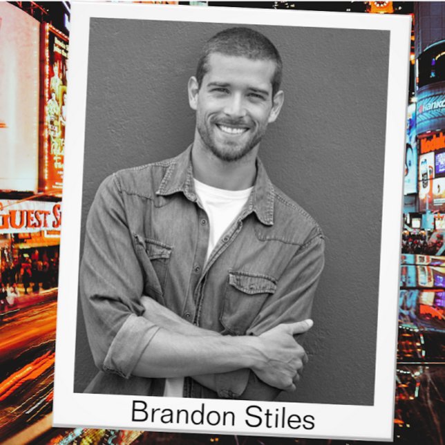 Foto Criando Capturas de Cabeçalho de Chamadas 8x10 Con (Black and white actor headshots for theatrical auditions, stage plays, casting calls standard layout)