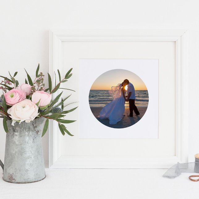 Foto Crie Seu Próprio Círculo Forma Casamento 8"x8" (8x8 Circle Look Wedding Photo)
