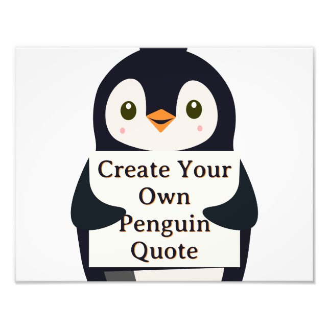 Foto Crie Sua Própria Citação de Pinguim (Frente)