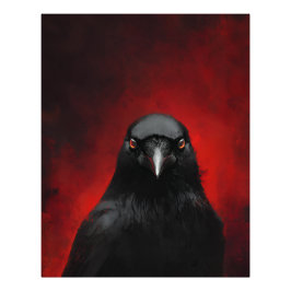 Foto Crimson-Eyed Raven Portrait