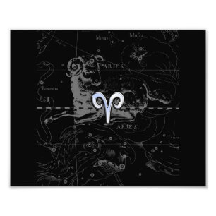Foto Cromo como Aries Zodiac Sinal Vintage Hevelius