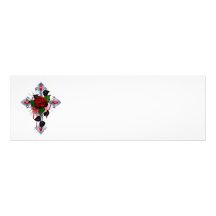Foto Cruz de Prata com Rosa vermelha