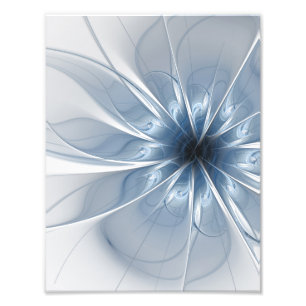 Foto Cu de flor de fantasia fractal azul macio e tenra