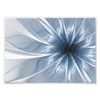 Foto Cu de flor de fantasia fractal azul macio e tenra