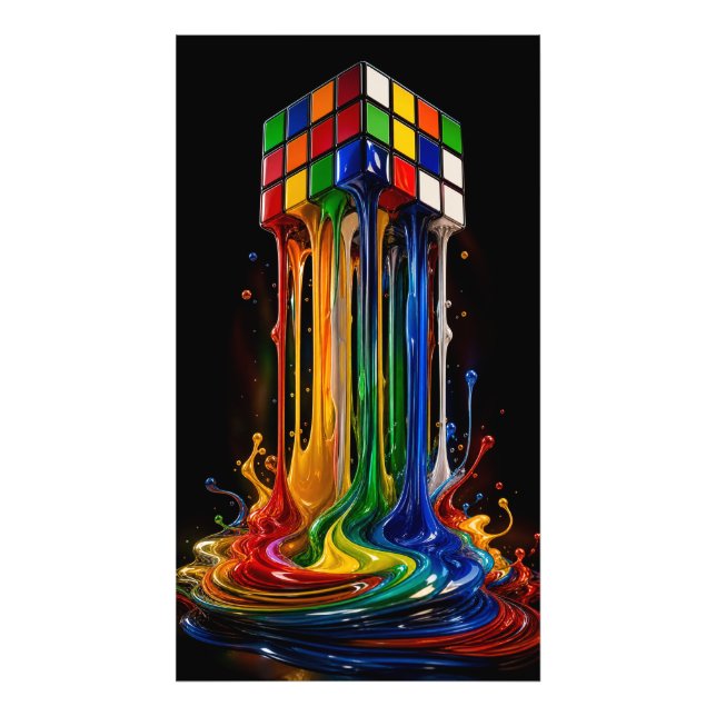 Foto Cubo Mágico de Arco-íris de Cromo Derretido (Frente)