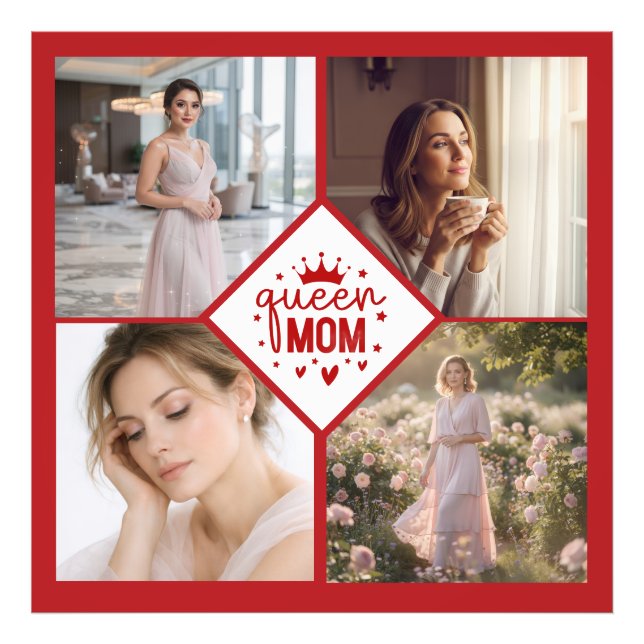 Foto Custom Queen Mom Photo Collage Keepsake (Frente)