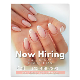 Foto Customize Now Hiring Nail Salon Technician Pink