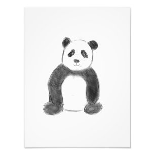 Foto Cute black and white panda sketch