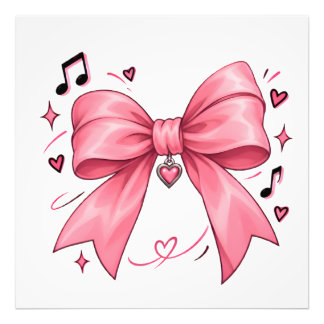 Foto Cute Coquette Poster com Laço de Fita Rosa | Music