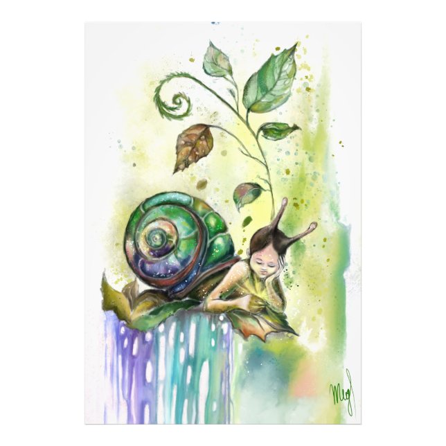 Foto Cute Snail Art Poster (Frente)