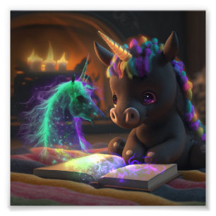 Foto Cute Unicorn lendo um livro T-Shirt
