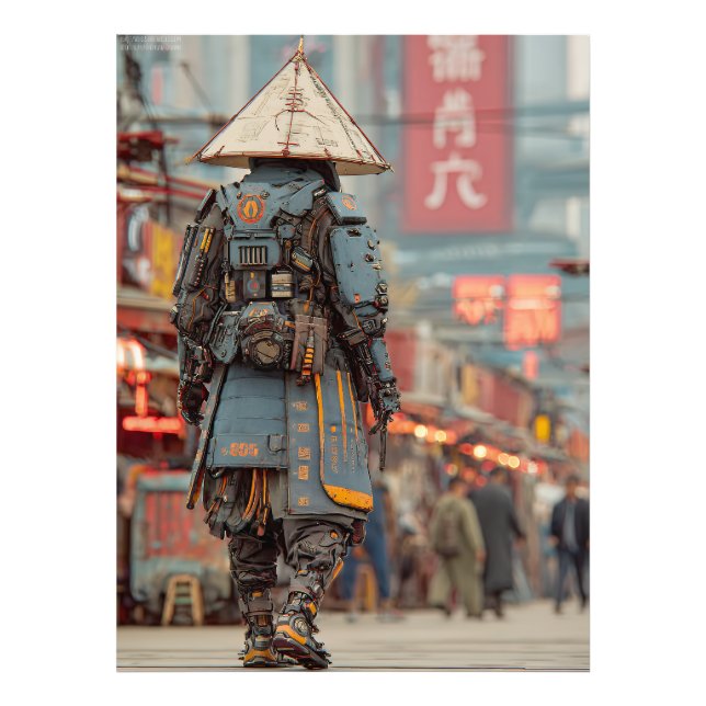 Foto Cyberpunk Samurai Mecha Conical Hat (Frente)