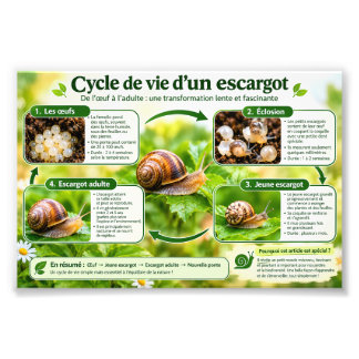 Foto cycle de vie d'un escargot