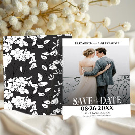 Foto da caligrafia em preto e branco Salvar a data