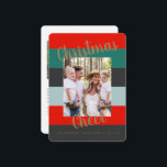 Foto da Collage Moderna do Cheer de Natal Arredond<br><div class="desc">Cartão de Natal Simples Colorido de 3 Fotos. Feliz Natal. Arredondado</div>