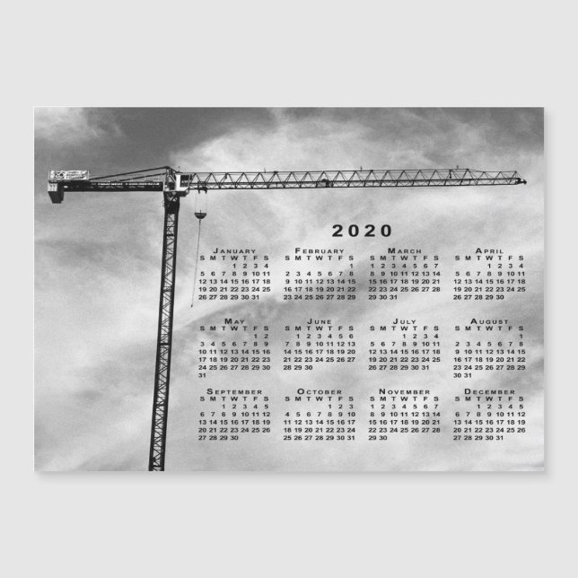 Foto da Crane de Construção Chic Calendar 2020 (Frente)