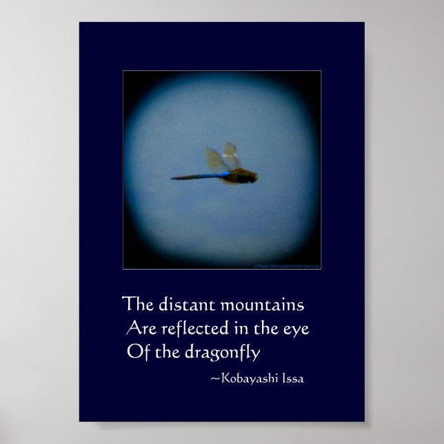 Foto da Dragonfly com haiku impressão poster (Frente)