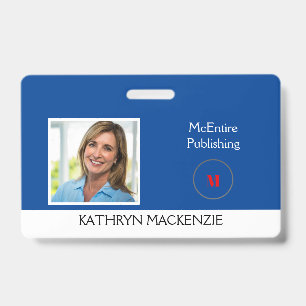Foto da empresa Logotipo azul Personalizar Crachá