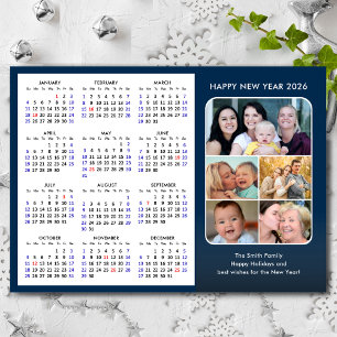 Foto da família de calendário 2026 Magnética azul 