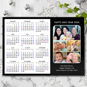 Foto da família de calendário 2026 Magnética preta