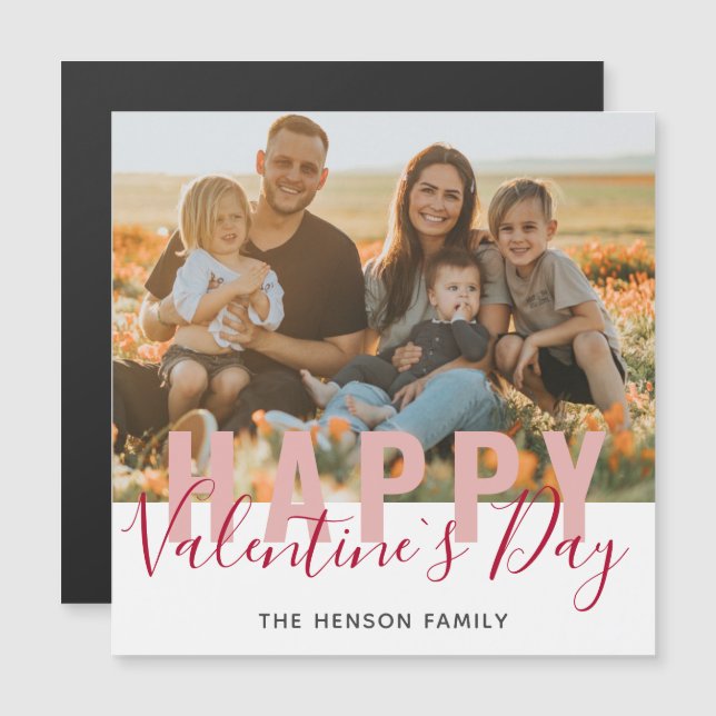 Foto da Família de Script do Dia do Namorados Verm (Frente/Verso)