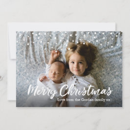 Foto da família do cartão Feliz de Natal