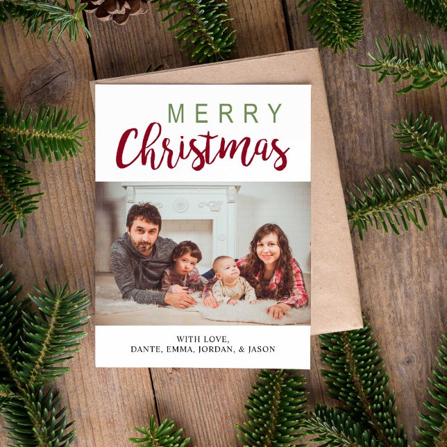 Foto da Família Feliz Natal da Caligrafia Verde Ve (Criador carregado)