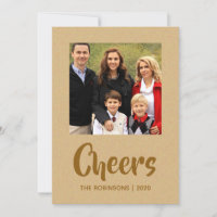 Foto da família Gold Foil Cartões de natal