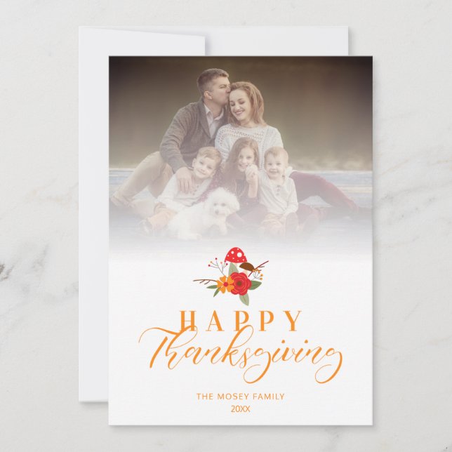 Foto da Família Transparência Feliz de Ação de Gra (Frente)